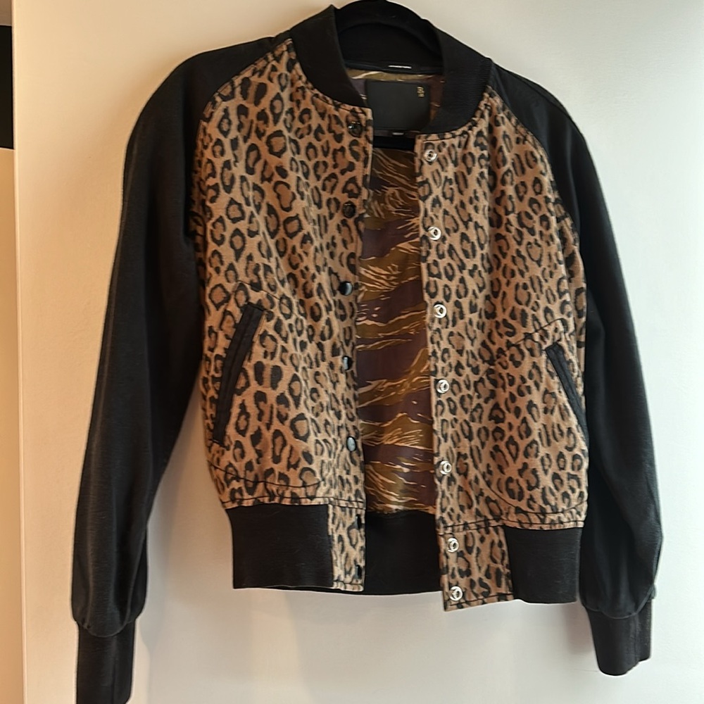R13 Leopard Bomber Jacket NEVER WORN